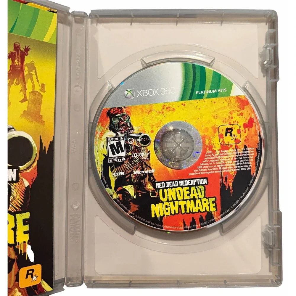Red Dead Redemption Undead Nightmare Xbox 360 Platinum Hits w/Manual And Map
